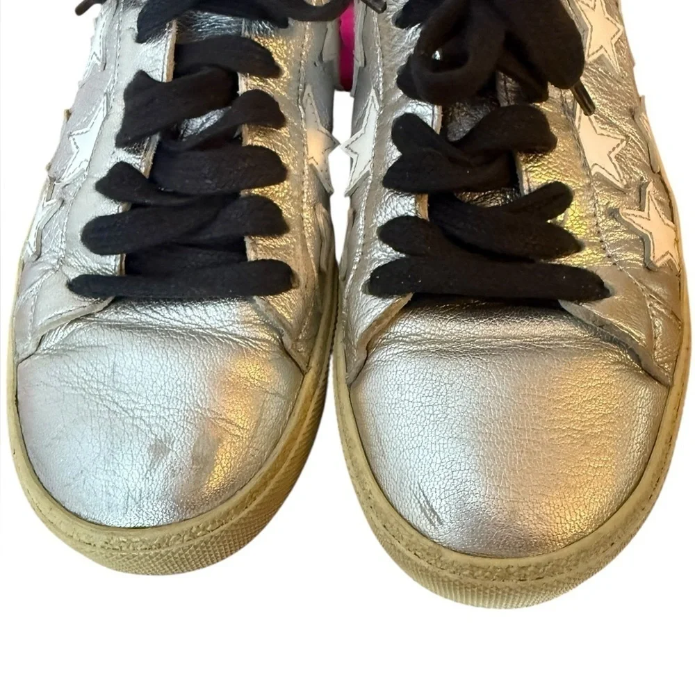 Saint Laurent Court Classic Silver Star Sneakers
